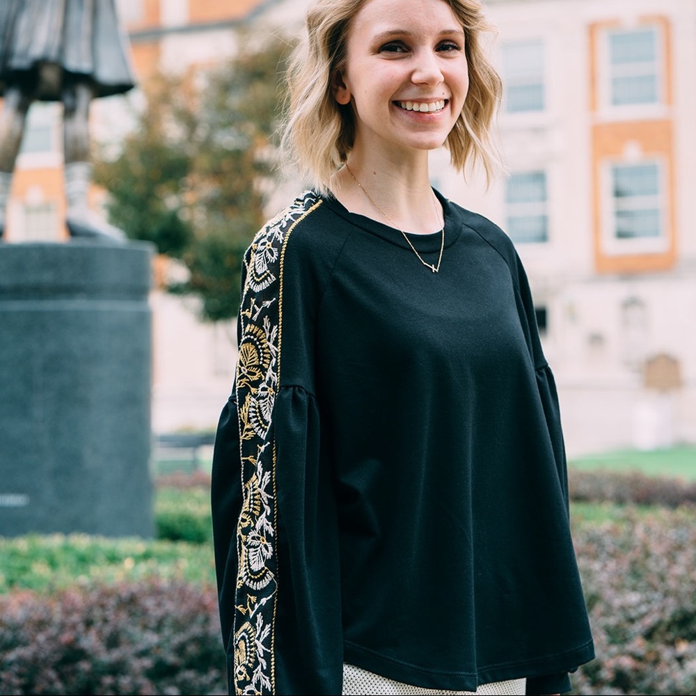 Gold embroidered blouse